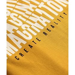 Pine Kids 100% Cotton Knit Half Sleeves Text Printed T-Shirt - Yellow