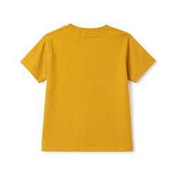 Pine Kids 100% Cotton Knit Half Sleeves Text Printed T-Shirt - Yellow