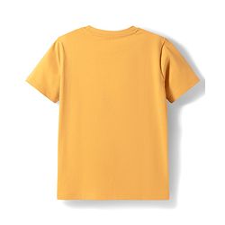 Pine Kids Cotton Knit Half Sleeves T-Shirts With Lion Print - Orange