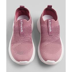 Pine Kids Slip On Sneaker Shoes With Logo Design - Pink