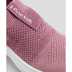 Pine Kids Slip On Sneaker Shoes With Logo Design - Pink