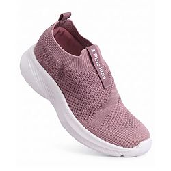 Pine Kids Slip On Sneaker Shoes With Logo Design - Pink