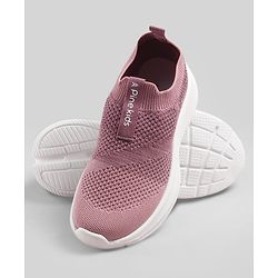 Pine Kids Slip On Sneaker Shoes With Logo Design - Pink