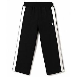 Pine Kids Knit Full Length Track Pant With Side Tape Detailing - Black