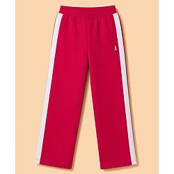 Pine Kids Knit Full Length Track Pant With Side Tape Detailing - Red