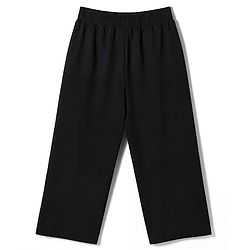 Pine Kids Cotton Knit Full Length Solid Track Pant - Black