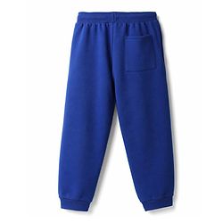Pine Kids Looper Knit Full Length Solid Colour Lounge Pant with Cut & Sew & Tape Detailing -  Blue