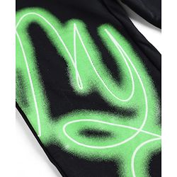 Pine Kids Looper Knit Full Length Text Printed Lounge Pant - Black