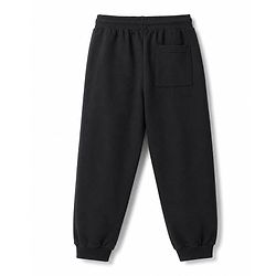 Pine Kids Looper Knit Full Length Text Printed Lounge Pant - Black
