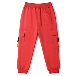 Pine Kids Knit Full Length Explore Printed Lounge Pant with Pockets- Red