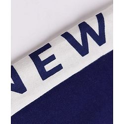 Pine Kids Cotton Knit Full Length Lounge & Track Pant With Text Print - Navy Blue