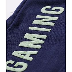 Pine Kids Knit Full Length Lounge Pant with Gaming Mode Print - Navy Blue
