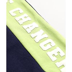 Pine Kids Cotton Knit Full Length Lounge Pants With Text Print - Navy Blue