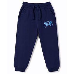 Pine Kids Knit Full Length Game Pad Printed Lounge Pant with Pockets- Blue