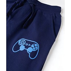 Pine Kids Knit Full Length Game Pad Printed Lounge Pant with Pockets- Blue