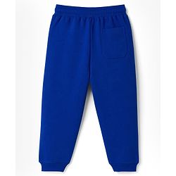 Pine Kids Cotton Knit Full Length Lounge & Track Pant With Text Print - Navy Blue