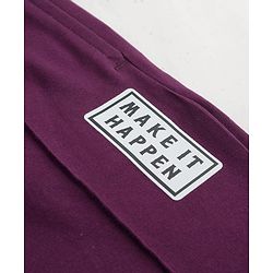 Pine Kids Knit Full Length Text Printed Flared Lounge Pant - Plum