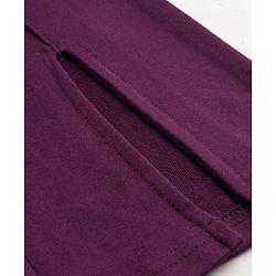 Pine Kids Knit Full Length Text Printed Flared Lounge Pant - Plum