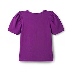 Pine Kids Cotton Lycra Knit Half Sleeves Top With Pearl Embellishment - Violet