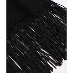 Pine Kids 100% Cotton Knit Crop Top with Half Sleeves and Star Sequins - Black