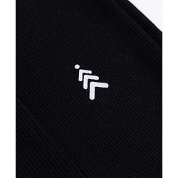 Pine Kids Cotton Lycra Knit Full Length Solid Colour Split Leggings - Black