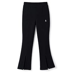 Pine Kids Cotton Lycra Knit Full Length Solid Colour Split Leggings - Black