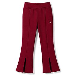 Pine Kids Cotton Lycra Knit Full Length Solid Leggings - Maroon