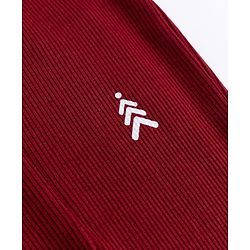 Pine Kids Cotton Lycra Knit Full Length Solid Leggings - Maroon