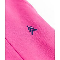 Pine Kids Cotton Lycra Knit Full Length Solid Colour Leggings With Stretch - Pink
