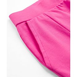 Pine Kids Cotton Lycra Knit Full Length Solid Colour Leggings With Stretch - Pink