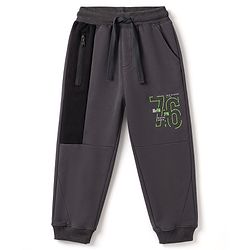 Pine Kids Knit Full Length Cut N Sew Text Printed Lounge Pant - Grey