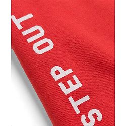 Pine Kids Knit Full Length  Lounge Pant with Text Print & Pockets -  Red