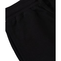Pine Kids Cotton Knit Full Length Solid Track Pants with Pockets - Black