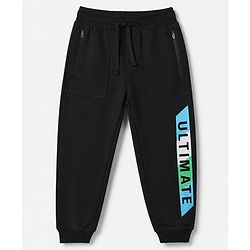 Pine Kids Cotton Knit Lounge Pant with Full Length and Ultimate Print in Black