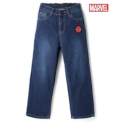 Pine Kids Marvel Denim Full Length Jeans with Spiderman Applique in Blue for 6-7 Years