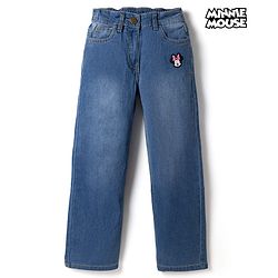 Pine Kids Disney Denim Full Length Jeans with Minnie Mouse Patch in Light/Sky Blue for 6-7 Years