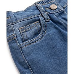 Pine Kids Disney Denim Full Length Jeans with Minnie Mouse Patch in Light/Sky Blue for 6-7 Years