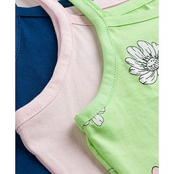 Pine Kids Disney Single Jersey Knit Sleeveless Slips with Minnie Mouse Print Pack of 3-  Blue Pink & Green