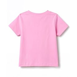 Pine Kids Cotton Knit Half Sleeves Text Printed T-Shirt & Pajama Night Suit - Pink & Navy