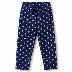 Pine Kids Cotton Knit Half Sleeves Text Printed T-Shirt & Pajama Night Suit - Pink & Navy