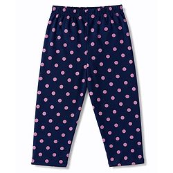Pine Kids Cotton Knit Half Sleeves Text Printed T-Shirt & Pajama Night Suit - Pink & Navy