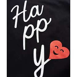 Pine Kids Cotton Knit Half Sleeves Text Printed T-Shirt & Pajama Night Suit - Black
