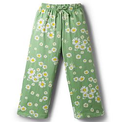 Pine Kids Cotton Knit Half Sleeves T-Shirt & Pyjama Co Ords Night Suit Floral Print - Green