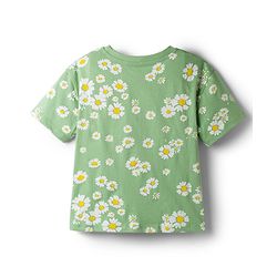 Pine Kids Cotton Knit Half Sleeves T-Shirt & Pyjama Co Ords Night Suit Floral Print - Green
