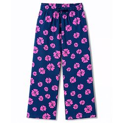 Pine Kids Cotton Knit Half Sleeves Co-Ords Shirt & Pajama Night Suit with Floral Print - Navy