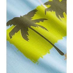 Pine Kids Cotton Knit Half Sleeves T-Shirt & Shorts Night Suit With Tropical & Text Print - Green
