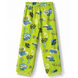 Pine Kids Cotton Knit Half Sleeves Co-Ords T-Shirt & Pajama Night Suit with Text Print - Neon Green