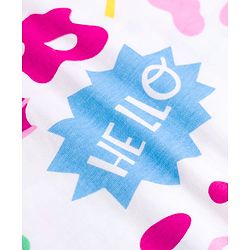 Pine Kids Cotton Knit Half Sleeves T-Shirt & Pyjama Night Suit Co-ords With Text Print - White