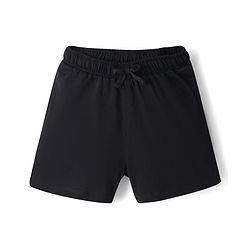 Pine Kids Cotton Knit Half Sleeves  T-Shirt Shorts Night Suit with Text Print - Black