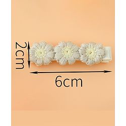 Pine Kids Hair Pins And Clips with Bow and Floral Applique Pack of 10 - Yellow